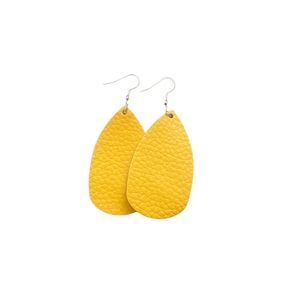 Double-Sided leather type earrings💛yellow